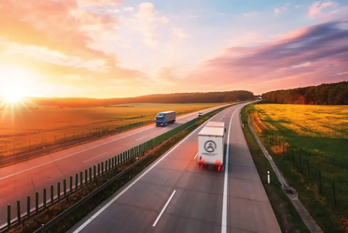 Aradius Group truck driving down the highway