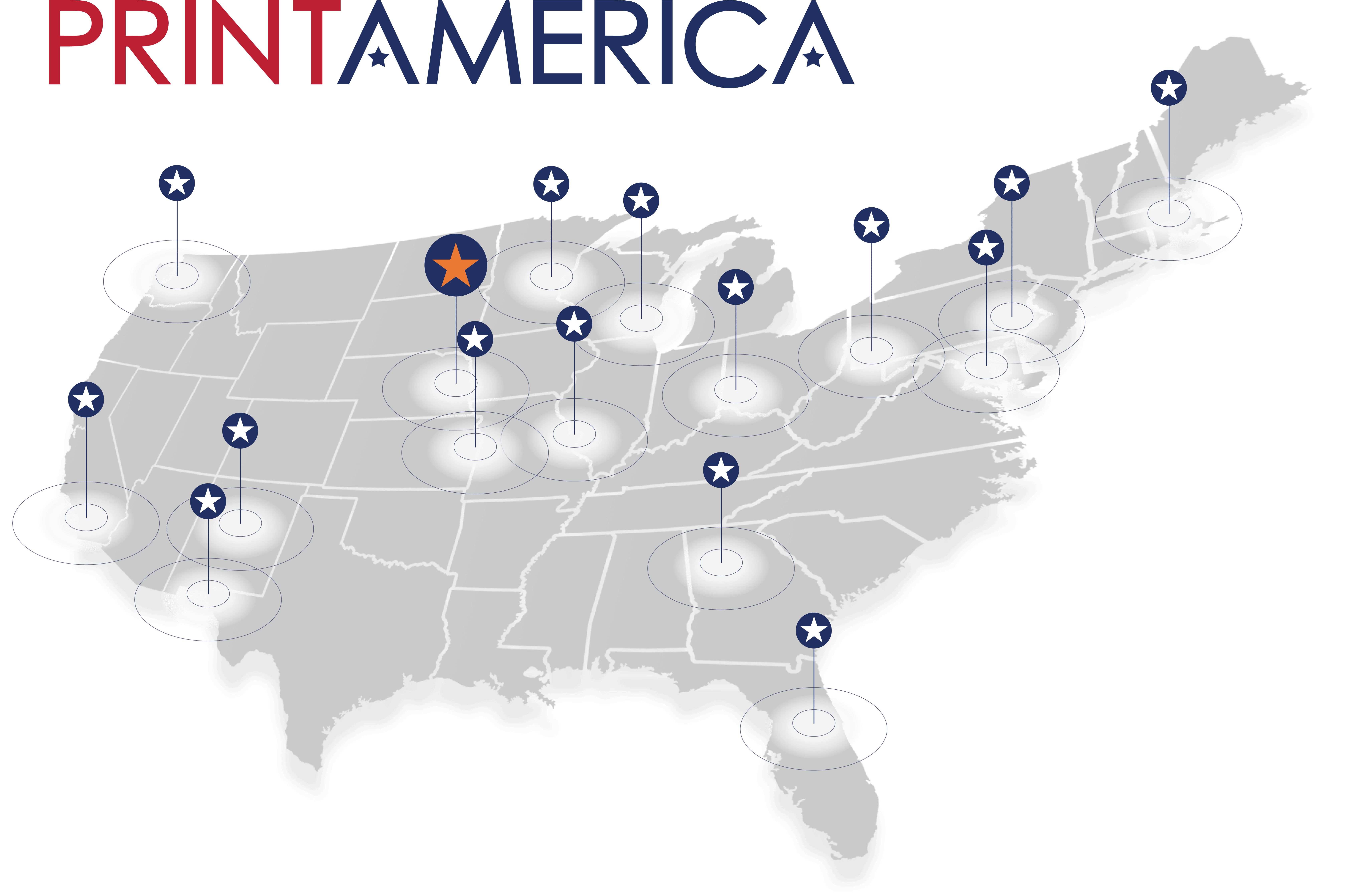 Print America Map Graphic