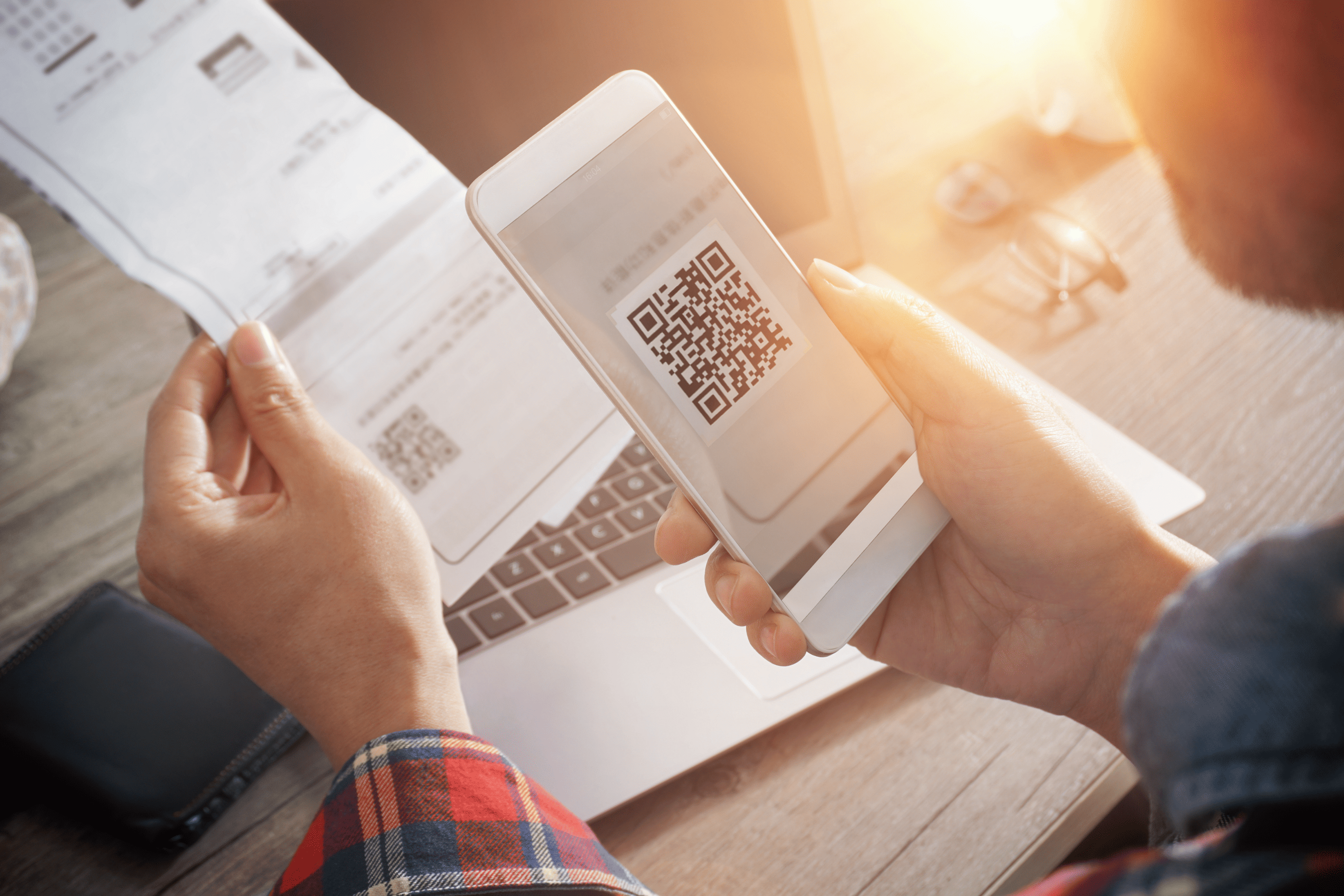Viewing QR code on phone